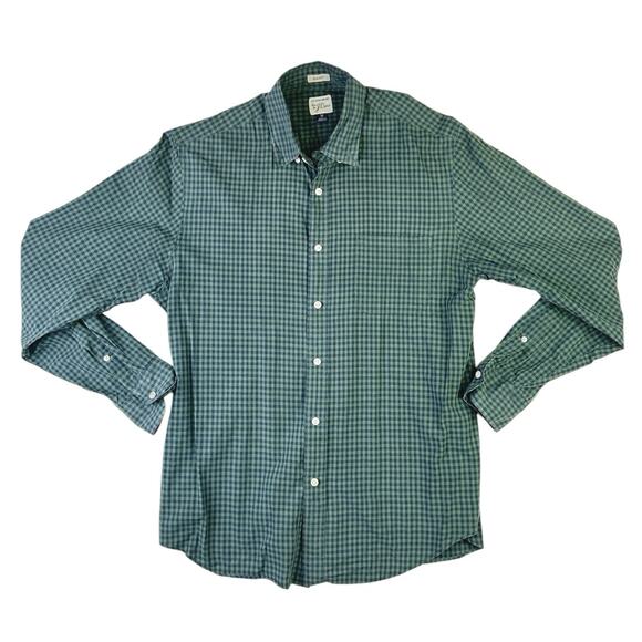 J.Crew Men's Green Classic Plaid Checkered Long Sleeve Button Down Shirt Top M - Picture 1 of 3